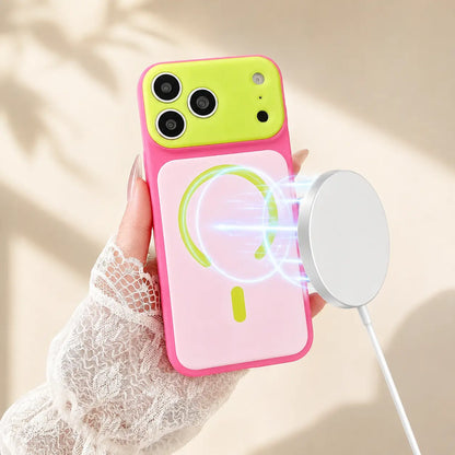 ❄️Zomerfresh 50% Korting!📱Trendy iPhone-hoesje, nu in de aanbieding | Dopamine Color Block MagSafe-hoesje – Ultraslank, mat, hard PC-hoesje voor de iPhone 17 Pro Max