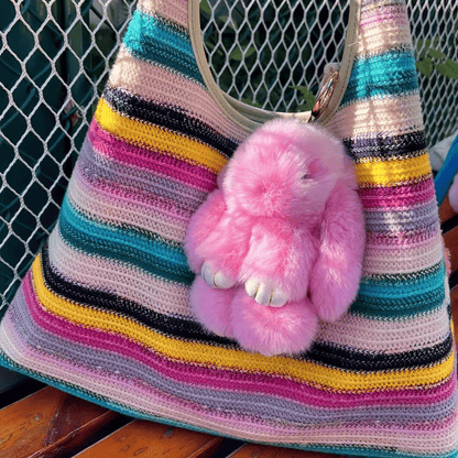 🌞Fris De Lente In Met 50% Korting!🐰 Handgemaakte Zachte Konijnen PomPom Sleutelhanger – Imitatiebont & Schattig Tasaccessoire!