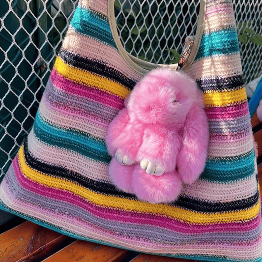 🌞Fris De Lente In Met 50% Korting!🐰 Handgemaakte Zachte Konijnen PomPom Sleutelhanger – Imitatiebont & Schattig Tasaccessoire!