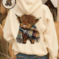 Exclusief Sinterklaasvoordeel!50% KORTING✨ Schattige Highland Cow Hoodie (Fleece Gevoerd) – Unisex Winter Warmte & Comfortabel – Perfect voor Koude Dagen in Nederland/Belgie!