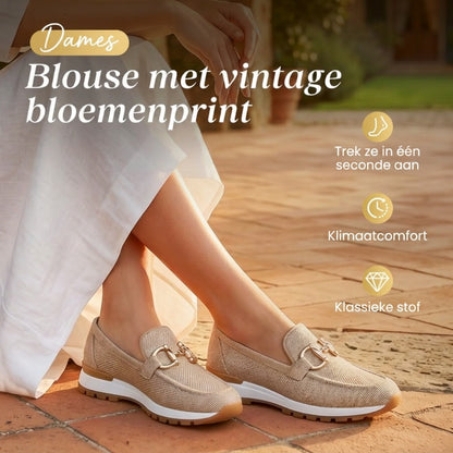 🌞Fris De Lente In Met 50% Korting!👟Ademende Dames Loafers met Metalen Gesp – Lichtgewicht Instapschoenen met Comfortabele Ondersteuning