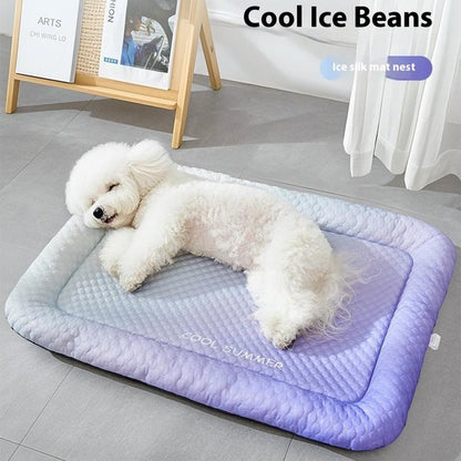 ❄️Zomerfresh 50% Korting!💙IJszijden Koelmat voor Honden en Katten – Zacht, Ademend & Comfortabel voor Warme Zomerdagen