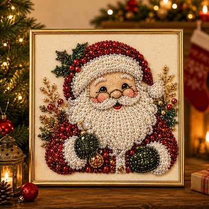 ❄️Zomerfresh 50% Korting!💎DIY Kerst Diamond Painting met Parel Effect – Creatief Knutselpakket met Lijst voor Feestelijke Decoratie