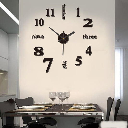 🌞Fris De Lente In Met 50% Korting!💎3D DIY Wandklok (Zonder Boren) | Grote Zelfklevende Muurklok (40-90cm) | Modern & Volledig Stil Uurwerk