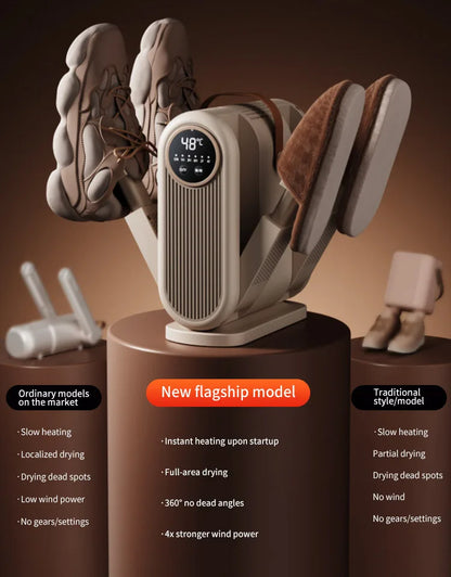 【Vouwbaar & Draagbaar】48℃ Constante Temperatuur Schoendroger - Bacteriedodend & Geurverwijderend - 360-Minuten Timer - Must-Have voor Regenseizoen & Sportliefhebbers