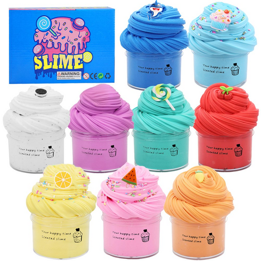 🎨🧘 Super Clay Slime DIY Set – Zachte Geurende Slijm, Sensorische Klei voor Stressverlichting & Creatief Speelplezier (Meerkleurig 9-delige Set)!