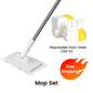 🔥50% KORTING🧹 Herbruikbare Stofmaap Set – Automatische Bionische Klem, 39" Verlengbare Staalsteel, 360° Draaiend + Milieuvriendelijk (Meerdere Oppervlaktes)!