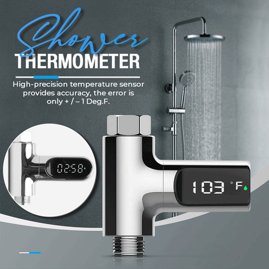 Nieuw Douchethermometer met Driekleurige Indicator, Waterstroomstroomopwekking & 360° Rotatie – Perfect voor Babybadje & Dagelijks Douchen!
