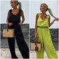 👗 Dames Mouwloze Jumpsuit: Brede Benen, Chic & Comfortabel