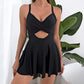 🌞Fris De Lente In Met 50% Korting!👙 Flirterig Cutout Badpak met Rokje – Tummy Control & Veelzijdig voor Strand & Feestje