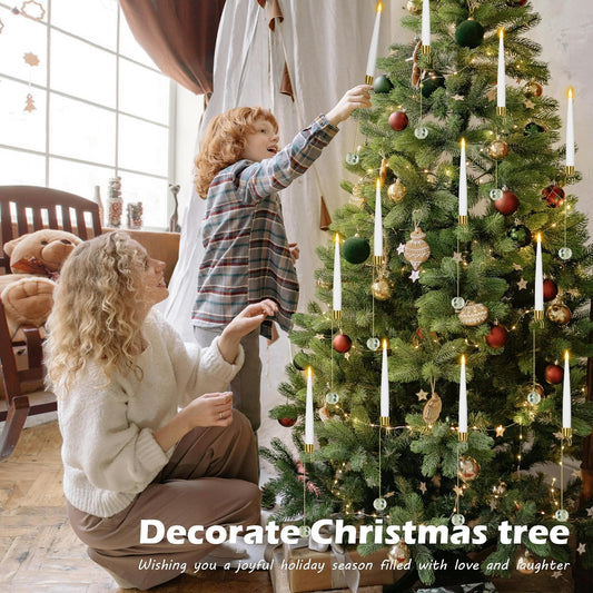50% Korting!🎄Hangende LED-Kerstboomkaarsen – Magische Flakkerende Gloed Met Afstandsbediening & Timer