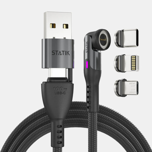 🌞Fris De Lente In Met 50% Korting!🔌5-in-1 Magnetische Snellaadkabel 100W – Universele Oplaadkabel met 360° Draaibare Kop