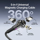 🌞Fris De Lente In Met 50% Korting!🔌5-in-1 Magnetische Snellaadkabel 100W – Universele Oplaadkabel met 360° Draaibare Kop
