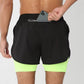 ❄️Zomerfresh 50% Korting!🏃2-in-1 Hardloopshort met Binnenbroek – Ademend, Licht & Met Veilige Telefoon- en Ritszakken
