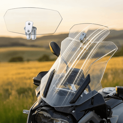 ❄️Zomerfresh 50% Korting!🏍️Verstelbare Motor Winddeflector – Universele Windscherm Spoiler tegen Helmtrillingen, Windgeruis & Turbulentie