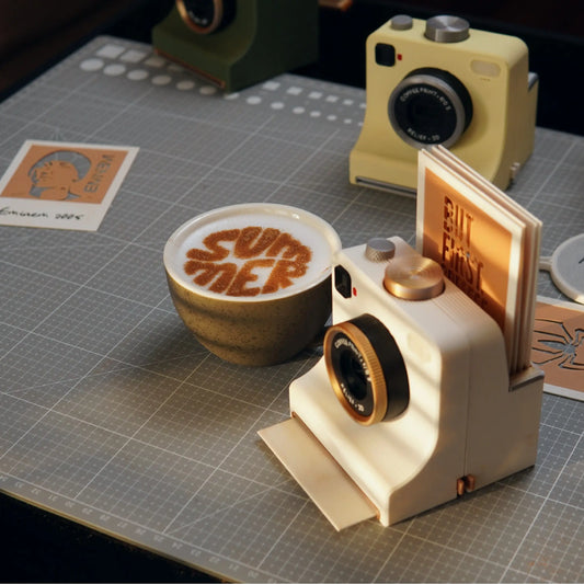 🎃Halloween-Aanbieding 50% korting!🔥Retro Koffiekunst Camera – Mechanische Latte Sjabloonprinter