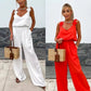 👗 Dames Mouwloze Jumpsuit: Brede Benen, Chic & Comfortabel