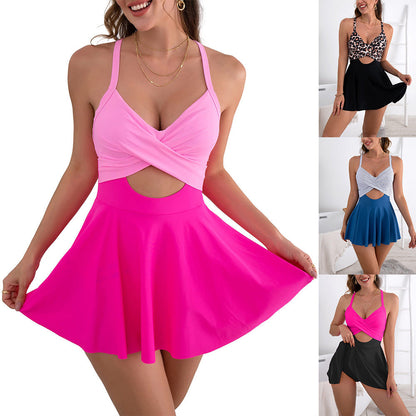 🌞Fris De Lente In Met 50% Korting!👙 Flirterig Cutout Badpak met Rokje – Tummy Control & Veelzijdig voor Strand & Feestje