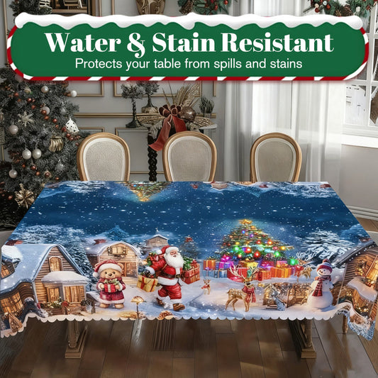 🎄🍽️ Stijlvol Kersttafelkleed met Print – Feestelijke Motieven (Sneeuwpop/Rendier), Duurzaam Polyester & Vlekvast（Meerdere Maten, Perfect voor Kerstdiners!）