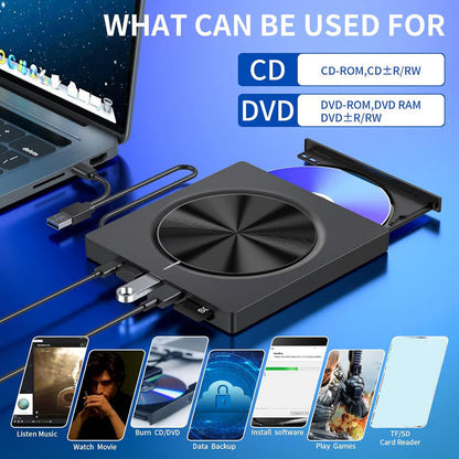 🎉Nieuwjaars Cadeau 50% KORTING!💿 Externe USB-cd/dvd-speler – Plug & Play voor oude foto's, muziek & bestanden (geen ingebouwde schijf in je laptop?) ✨