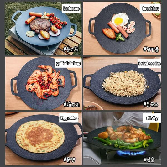 🔥🍳Korting voor beperkte tijd🔥Multifunctionele Antiaanbakpan - Medische Steentextuur, Gezond Materiaal Zonder Vreemde Geur