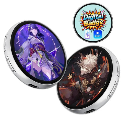 ❄️Zomerfresh 50% Korting!✨Aanpasbare digitale displaybadge – 1,7″ IPS-foto-, GIF- en korte videospeld met upload via mobiele app
