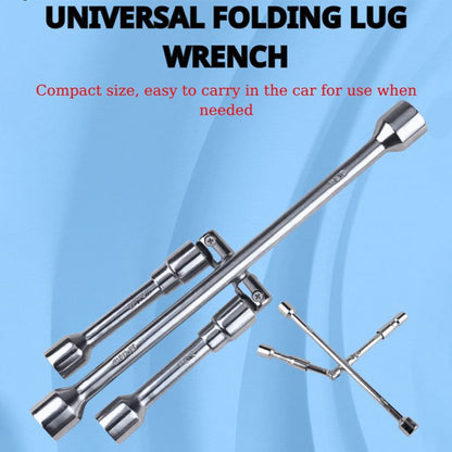 🚗 Kruisvormige Vouwbare Noodsleutel - Universeel, Sturdy & Perfect Voor Bandenverwisseling Anywhere!
