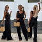 👗 Dames Mouwloze Jumpsuit: Brede Benen, Chic & Comfortabel