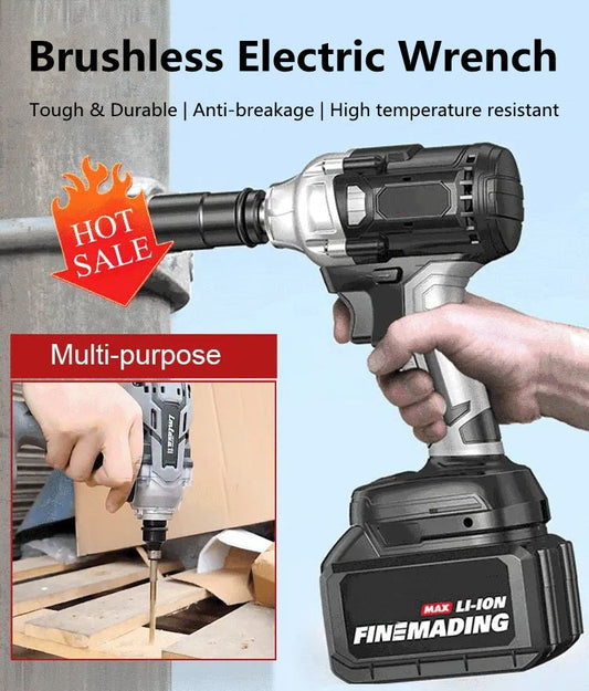 🌞Fris De Lente In Met 50% Korting!🔧Supersterke Borstelloze Elektrische Sleutel | 50V Hoog Koppel & 18650 Lithiumbatterij | Multifunctioneel voor Auto & Bouw