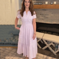 Dames Casual Zomer Korte Mouwen V-Hals Lange Jurk