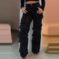 ⏳Tijdelijke aanbieding⏰Dames wijde broek met zakken en strass steentjes