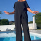 🌸Sommer-Schnäppchen 49 % RABATT🌸Einfarbiges Off-Shoulder-Top & Hosen-Set