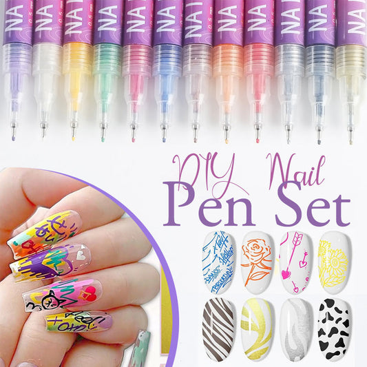 🌈🎨💅 Hot Sale 50% KORTING – 12 Kleuren Nail Art Pens Set | Precieze Punt voor Creatieve Nagelontwerpen!