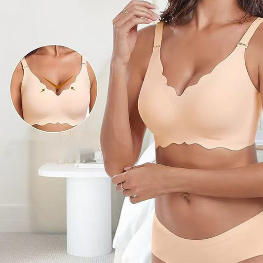 Naadloze push-up bh, diepe V-hals, zonder beugels