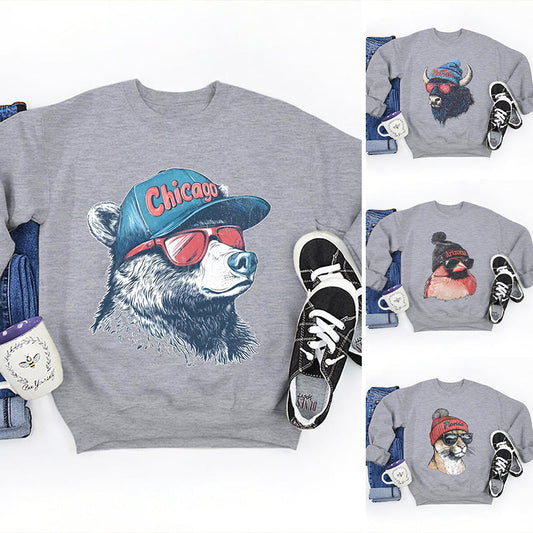 Uniseks Stijlvolle Dierenprint Top (Lange Mouwen) – Perfect voor Alledaagse Styling!