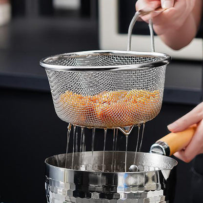 ❄️Zomerfresh 50% Korting!🍝RVS Keukenzeef met Handvat – Roestvrijstalen Uitlekzeef voor Spoelen, Afgieten, Zeven en Uitlekken