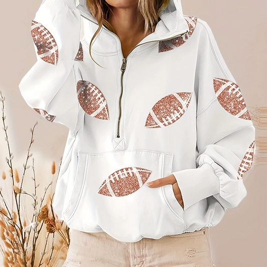 Dames Fashion Sequin Hoodie (Lange Mouwen) – Glitterend voor Party & Alledaagse Styling!
