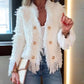 Nog méér dan 50% korting + nog eens €10 extra voordeel!💜🧥 Dames Luxe Korte Jas Met Kwastjes & Decoratieve Knoppen
