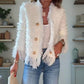Nog méér dan 50% korting + nog eens €10 extra voordeel!💜🧥 Dames Luxe Korte Jas Met Kwastjes & Decoratieve Knoppen