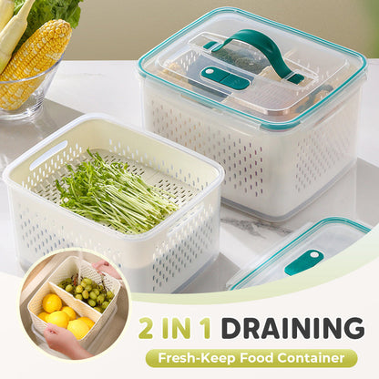 2-in-1 MAGIE: SLAAN AFDRINGEN ：Afdrenerend Vershoudend Voedselcontainer