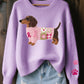🐶 Dames Gebreide Trui Met Dackel Patroon – Knitted Art, Comfort & Perfect Voor Elke Gelegenheid!