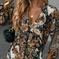 👗 Elegante V-hals Jurk Met Lange Mouwen – Gedurfde Print (Luipaard Stijl) & Veelzijdig Stylen!