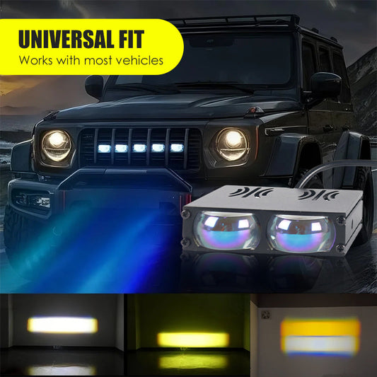 Waterdichte Auto LED-Grilleverlichting (2 Kleuren) - IPX67 Weerbestendig, 12V-80V Universeel (Spaar Accu)