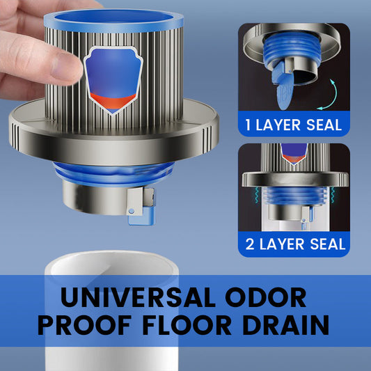 50/75mm Universele Vloerafvoer - Dubbele Afdichting + Zwaartekracht Seal, Anti-Geur & Anti-Insect