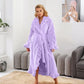 Gratis droogkapdoek cadeau! 🎁！！！🧖♀️ Luxe Zachte Badjas – Ultra-Soft Stof, Eleganter Volant & Alledaags Comfort