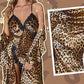⏳Luxe Romantiek op Volle Toeren!💥 Luipaardprint Badjas & Nachtjurk Set - Voor Verleidende Eleganantie & Zelfvertrouwen