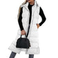 ❄️ Dames Lange Donsvest – Afneembare Kap, Rits & Knopen – Warme Elegantie Voor Ieder Seizoen!