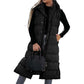❄️ Dames Lange Donsvest – Afneembare Kap, Rits & Knopen – Warme Elegantie Voor Ieder Seizoen!
