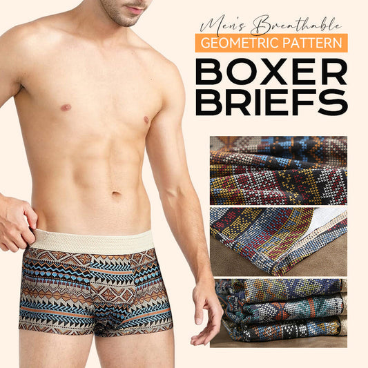 Herenslips Met Geometrisch Patroon – Ademend & Comfortabel！