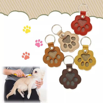 🐾 Leer Sleutelhanger Ter Herinnering Aan Huisdier – Persoonlijk Aandenken Met Pootvorm & Vachtvak
